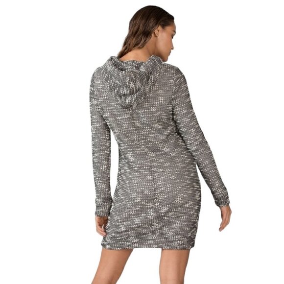 Fabletics Yukon Hooded Lined Textured Sweater Dress Black And White Size Small - Picture 3 of 13